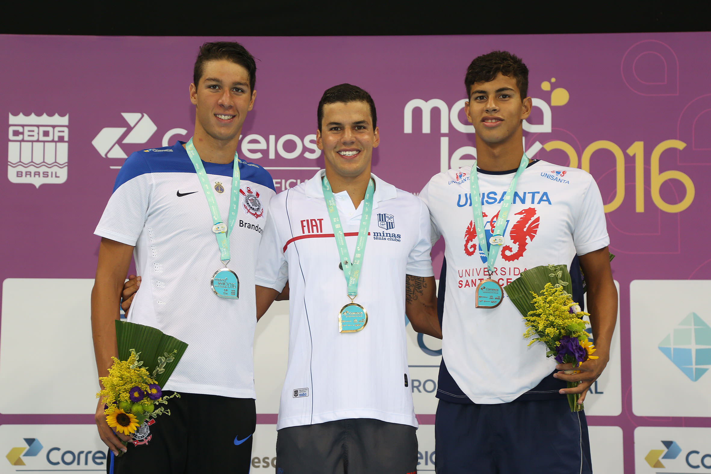 O pódio dos 1500m livre - Foto: Ricardo Sodré/ SSPress