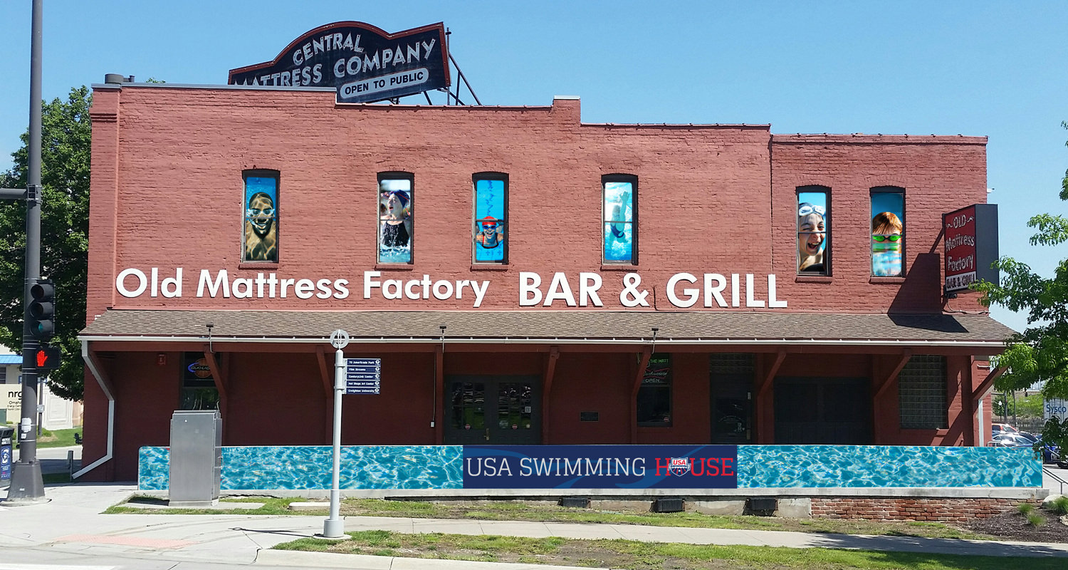 Vista do Old Mattress Factory Bar & Grill, que será a USA Swimming House - Foto: USA Swimming