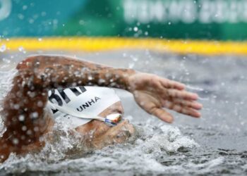 Numeração das nadadoras da maratona aquática