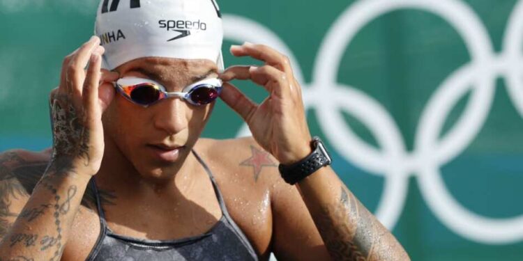 Numeração das nadadoras da maratona aquática