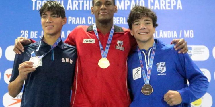 Evolução do recorde brasileiro dos 100 metros peito juvenil I masculino