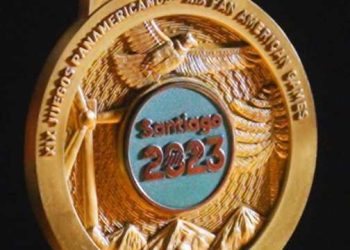 Apresentando as medalhas dos Jogos Pan-Americanos Santiago 2023