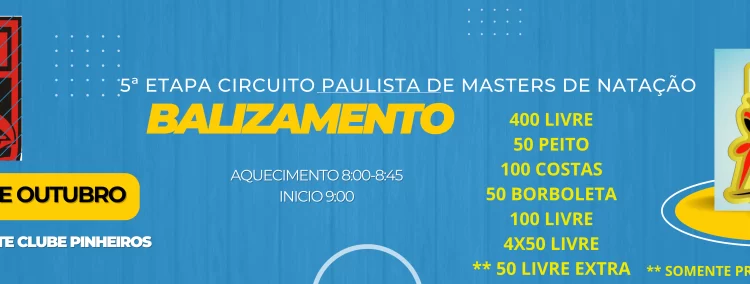 5ª Etapa do Circuito Paulista APMN será domingo no Pinheiros