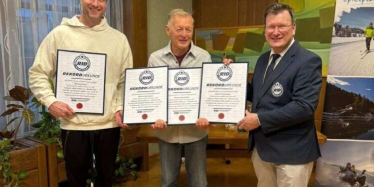 Markus Rogan bate o recorde mundial de natação no gelo 111,2 metros