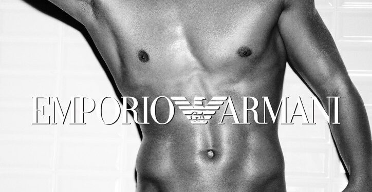 Luca Dotto na nova campanha da Empório Armani de cuecas!