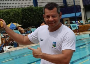 Copa Brasil Masters de Natação em Aracaju com o Presidente da CBDA na água