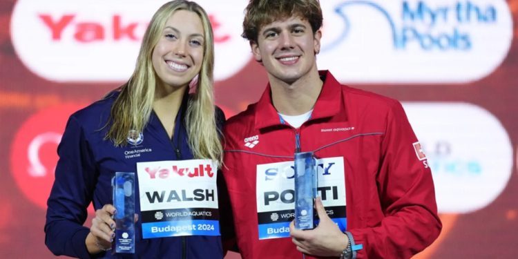 Gretchen Walsh e Noe Ponti, os melhores nadadores do Mundial de Budapeste