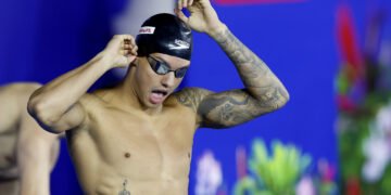Guilherme Caribé termina os 50m livre em 10º lugar