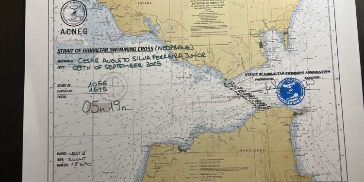 Brasileiros concluem a Travessia do Estreito de Gibraltar