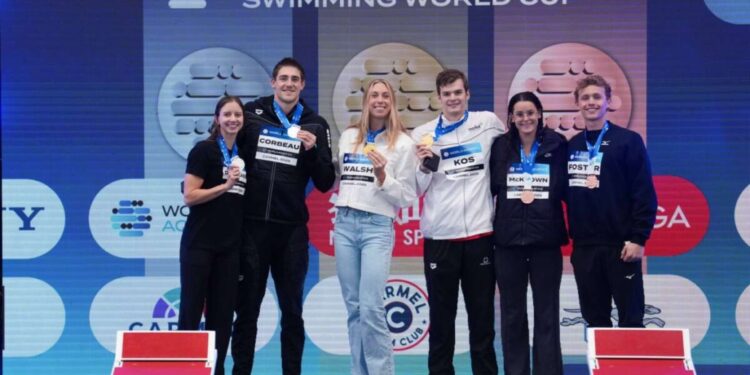 Gretchen Walsh e Hubert Kós na liderança da Copa do Mundo 2025