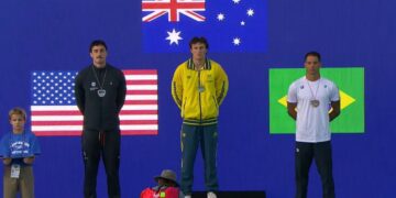 Guilherme Caribé é bronze nos 50m borboleta do Pan Pacífico