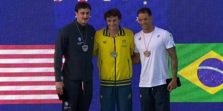 Guilherme Caribé é bronze nos 50m borboleta do Pan Pacífico