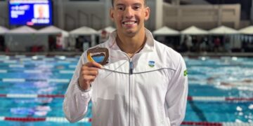 Guilherme Caribé leva bronze nos 100m livre 47.89